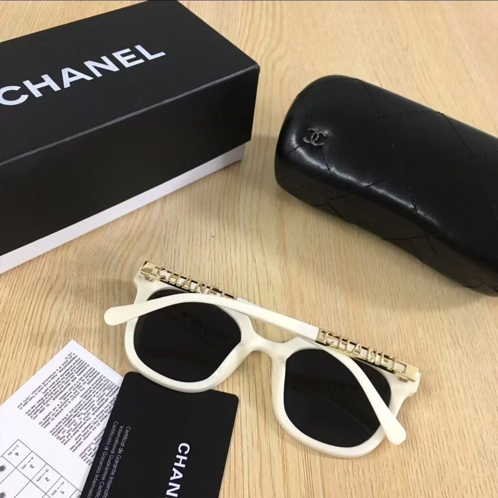 Chanel WhiteTrim Cat Eye Sunglasses - Picture 2 of 4